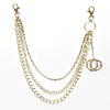 Unisex Hip Hop Metal Multi Layer Trouser Waist Chain With Tassel And Double Ring Pendant Fashion Accessory