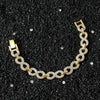 Unisex Hip Hop Style Alloy Cuban Chain Necklace With Geometric Pattern And Full Diamonds