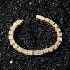 Unisex Hip Hop Style Alloy Geometric Square Stitching Chain Necklace Set With Diamonds