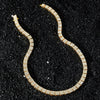 Unisex Hip Hop Style Alloy Geometric Square Stitching Chain Necklace Set With Diamonds