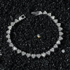 Unisex Hip Hop Style Alloy Heart Stitching Cuban Chain Necklace Set With Diamonds And Geometric Pattern