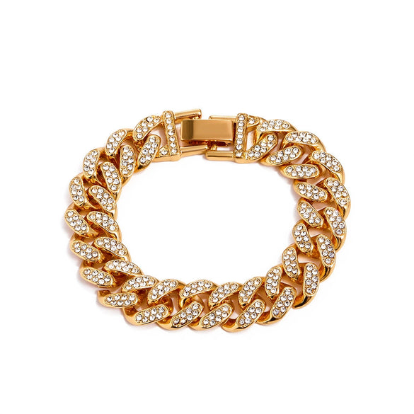 Unisex Hiphop Retro Thick Chain Jewelry Cuban Bracelet Alloy Geometric Design