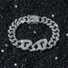 Unisex Hiphop Style Alloy Chain Bracelet With Love Stitching And Geometric Pattern Electroplated