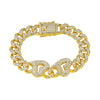 Unisex Hiphop Style Alloy Chain Bracelet With Love Stitching And Geometric Pattern Electroplated