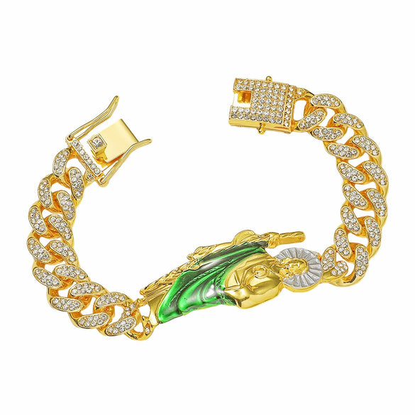 Unisex Hiphop Style Alloy Diamond Chain With Cartoon Characters And Electroplating Treatment