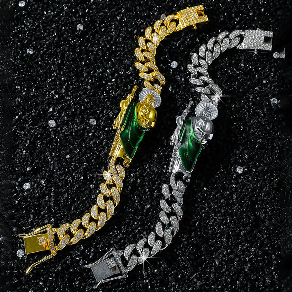 Unisex Hiphop Style Alloy Diamond Chain With Cartoon Characters And Electroplating Treatment