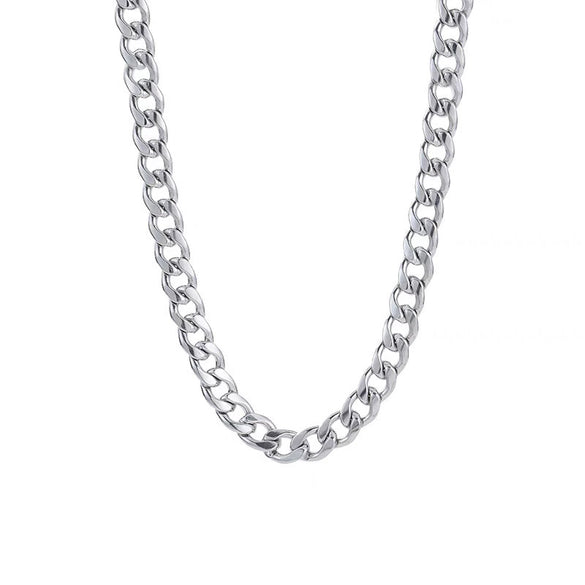 Unisex Hiphop Titanium Steel And Stainless Steel Cuban Chain Necklace Plain U Shaped Chain Polished
