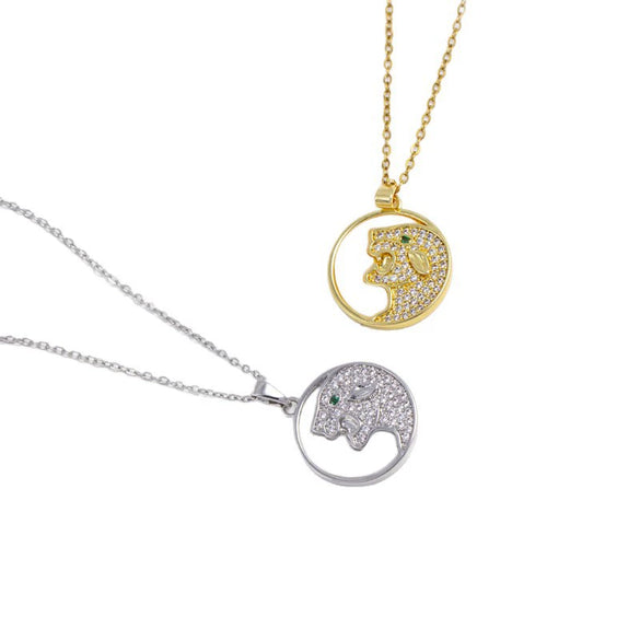 Unisex Jewelry Copper Pendant Necklace Inlaid With Zirconium Animal Zodiac Pattern Electroplating Design