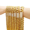 Unisex Jewelry Stainless Steel Cuban Chain Necklace Electroplated Gold Geometric Style With Microinlaid Zircon Diamond Buckle
