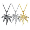 Unisex Leaf Pendant Sweater Chain Necklace In Electroplated Alloy With A Natural Botanical Design