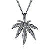 Unisex Leaf Pendant Sweater Chain Necklace In Electroplated Alloy With A Natural Botanical Design