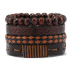 Unisex Leather Handwoven Geometric Sixpointed Star Bracelet