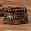 Unisex Leather Handwoven Geometric Sixpointed Star Bracelet