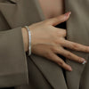 Unisex Light Luxury Geometric Zircon Titanium Steel 18K Gold Plated Bracelet