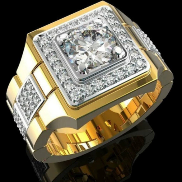 Unisex Metal Constellation Ring With Rhinestone Inlay Electroplated Fashion Jewelry Wholesale
