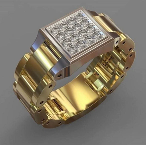 Unisex Metal Constellation Ring With Rhinestone Inlay Electroplated Fashion Jewelry Wholesale
