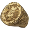 Unisex Metal Double Headed Eagle Wing Carved Geometric Ring With Electroplated Finish Simple Statement Jewelry