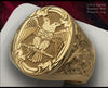 Unisex Metal Double Headed Eagle Wing Carved Geometric Ring With Electroplated Finish Simple Statement Jewelry