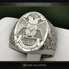 Unisex Metal Double Headed Eagle Wing Carved Geometric Ring With Electroplated Finish Simple Statement Jewelry
