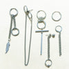Unisex Metal Geometric Chain Earrings And Ear Clip Set With Electroplated Finish Simple Hip Hop Style Original Design