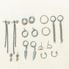 Unisex Metal Geometric Chain Earrings And Ear Clip Set With Electroplated Finish Simple Hip Hop Style Original Design