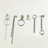 Unisex Metal Geometric Chain Earrings And Ear Clip Set With Electroplated Finish Simple Hip Hop Style Original Design