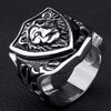 Unisex Metal Lion Head Ring With Electroplated Gold Finish Fashion Statement Jewelry