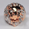 Unisex Metal Lion Head Ring With Electroplated Gold Finish Fashion Statement Jewelry