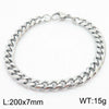 Unisex Minimalist Handmade Geometric Titanium Steel Bracelets With Sixsided Cuban Chain