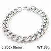 Unisex Minimalist Handmade Geometric Titanium Steel Bracelets With Sixsided Cuban Chain