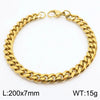 Unisex Minimalist Handmade Geometric Titanium Steel Bracelets With Sixsided Cuban Chain