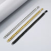 Unisex Minimalist Handmade Geometric Titanium Steel Bracelets With Sixsided Cuban Chain
