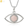 Unisex Minimalist Stone Necklace With Crystal Pendant Electroplated Ball Chain Clavicle Necklace