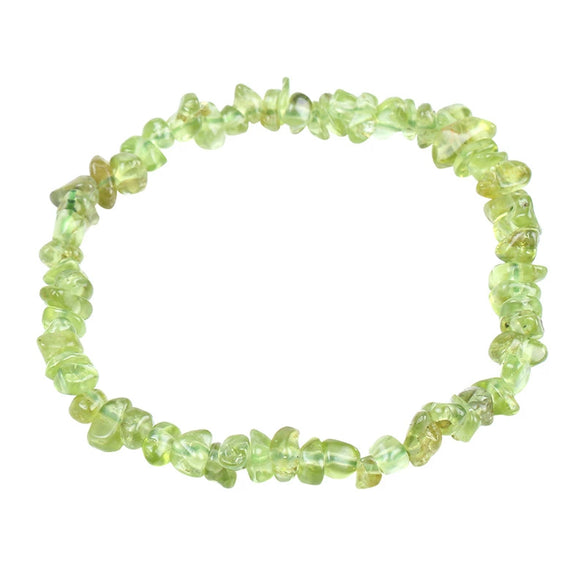 Unisex Natural Peridot Semi Precious Stone Gravel Bracelet With Personality Style Energy Stone Jewelry