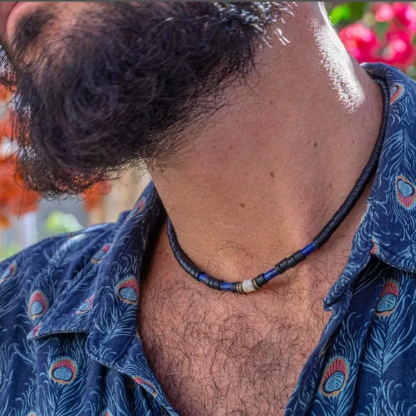 Unisex Natural Shell And Wood Beads Handmade Geometric Style Necklace