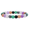 Unisex Natural Stone Geometric Style Handmade Black Onyx Cut Crystal Stacked Bracelet