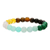 Unisex Natural Stone Geometric Style Handmade Black Onyx Cut Crystal Stacked Bracelet