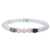 Unisex Natural Stone Geometric Style Handmade Black Onyx Cut Crystal Stacked Bracelet