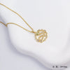 Unisex Necklace Geometric Shape Copper Pendant Inlaid With Zircon Electroplating O Word Chain