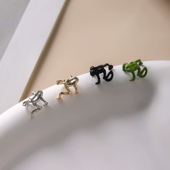 Unisex Nonpiercing Punk Gothic Style Frog Alloy Electroplated Earrings