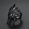 Unisex Personality Gold Plated Stainless Steel Skull Ring