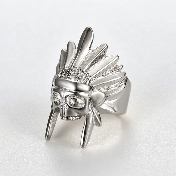 Unisex Personality Gold Plated Stainless Steel Skull Ring