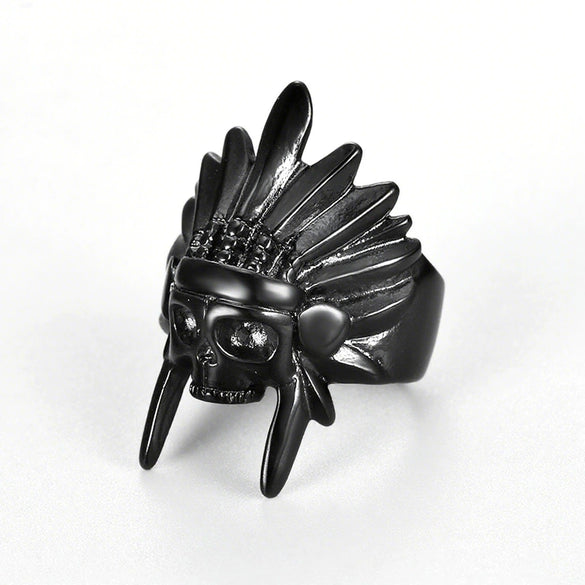 Unisex Personality Gold Plated Stainless Steel Skull Ring
