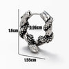 Unisex Piercing Earrings Stainless Steel Cast Rose Skull Snake With Flowers And Polishing Style