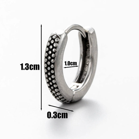Unisex Piercing Earrings Stainless Steel Cast Rose Skull Snake With Flowers And Polishing Style