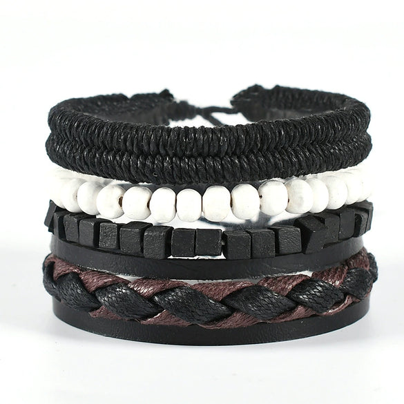 Unisex Retro Handmade Alloy And Leather Wings Bracelet