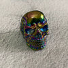 Unisex Retro Hiphop Skull And Flowers Titanium Steel Ring With Oil Treatment