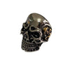Unisex Retro Hiphop Skull And Flowers Titanium Steel Ring With Oil Treatment