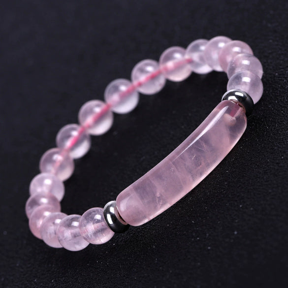 Unisex Rose Quartz Tiger Eye And Green Aventurine Stone Bracelet With Polished Finish And Distinctive Personality Style
