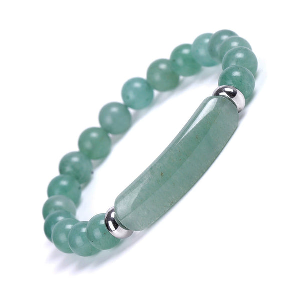 Unisex Rose Quartz Tiger Eye And Green Aventurine Stone Bracelet With Polished Finish And Distinctive Personality Style